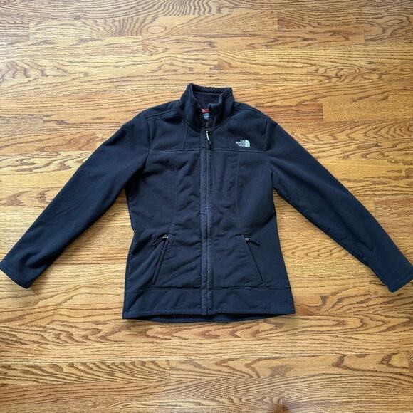 The North Face Black Fleece Lined Zip Front Long Sleeve Jacket Sz M - Picture 2 of 10